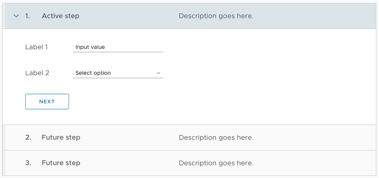 Clarity Design System Documentation Stepper